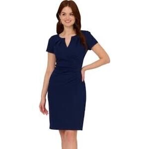 Adrianna Papell Purple Draped Side Sheath Dress Size 4